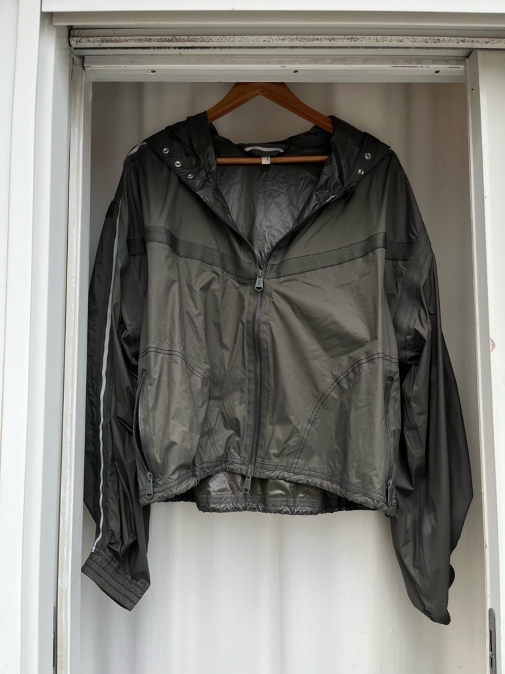 Free People Lightweight Women's Hooded Windbreaker Jacket - Dark Olive